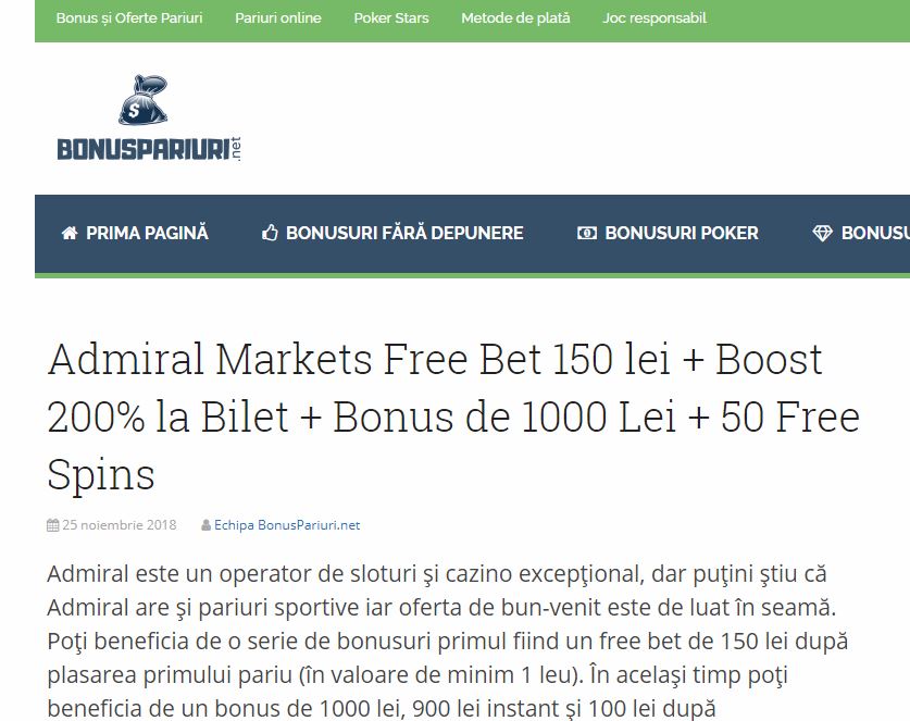 bonusuri fara depunere